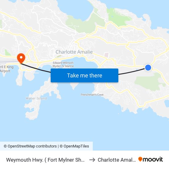 Weymouth Hwy. ( Fort Mylner Shopping Center) to Charlotte Amalie West map