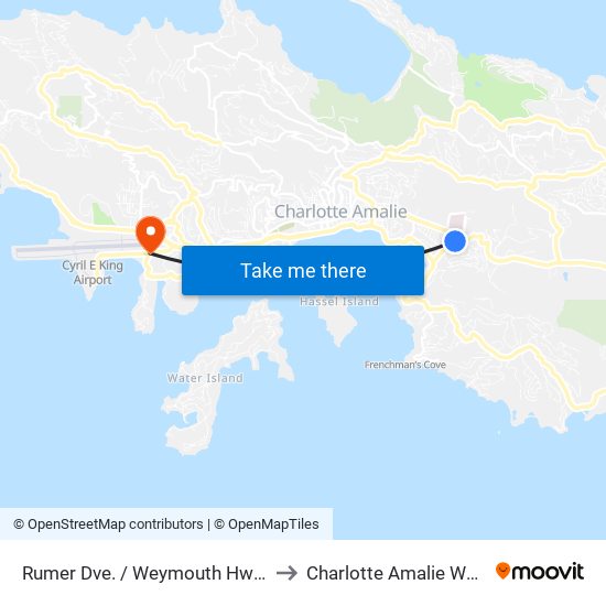 Rumer Dve. / Weymouth Hway. to Charlotte Amalie West map