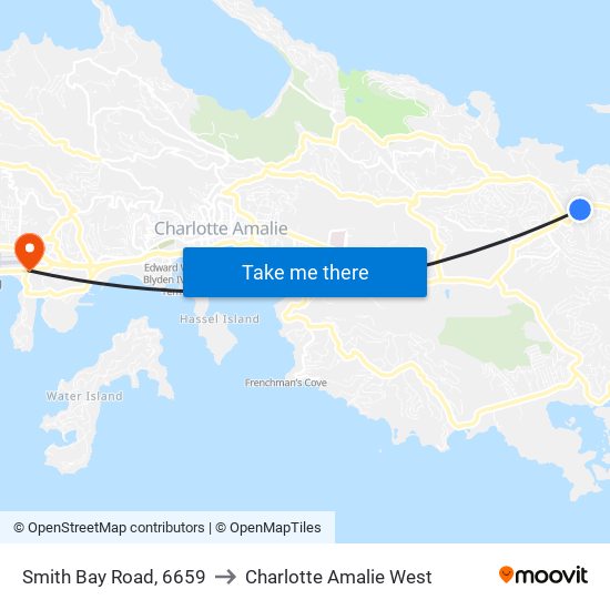 Smith Bay Road, 6659 to Charlotte Amalie West map