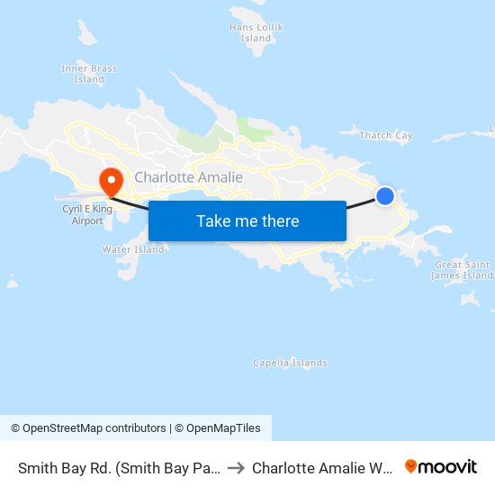 Smith Bay Rd. (Smith Bay Park) to Charlotte Amalie West map