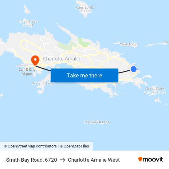 Smith Bay Road, 6720 to Charlotte Amalie West map
