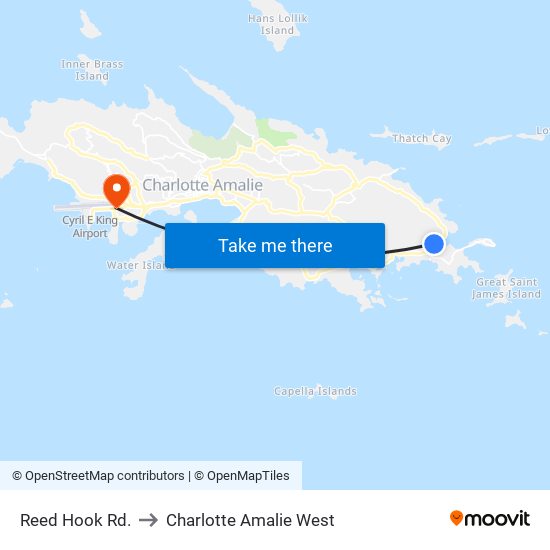 Reed Hook Rd. to Charlotte Amalie West map