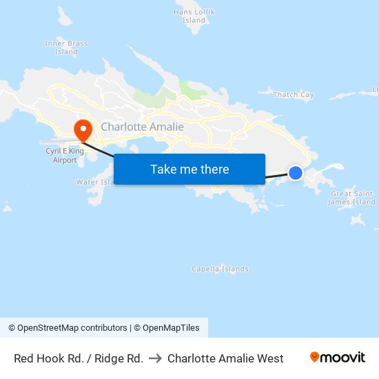 Red Hook Rd. / Ridge Rd. to Charlotte Amalie West map