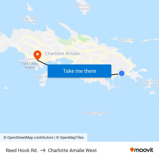 Reed Hook Rd. to Charlotte Amalie West map