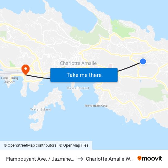 Flambouyant Ave. / Jazmine St. to Charlotte Amalie West map