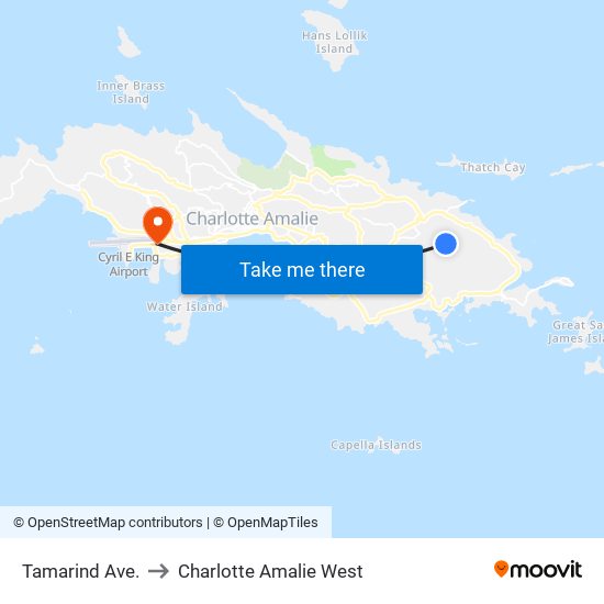 Tamarind Ave. to Charlotte Amalie West map