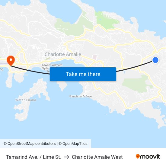 Tamarind Ave. / Lime St. to Charlotte Amalie West map