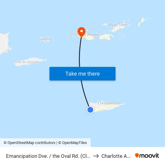 Emancipation Dve. / the Oval Rd. (Claude Elementary School) to Charlotte Amalie West map