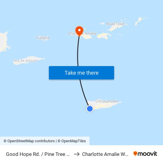 Good Hope Rd. / Pine Tree Rd. to Charlotte Amalie West map