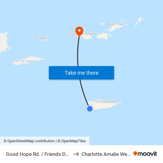 Good Hope Rd. / Friends Dve. to Charlotte Amalie West map