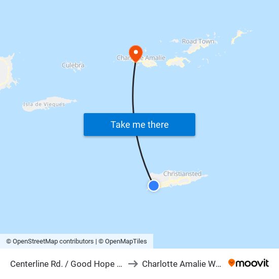Centerline Rd. / Good Hope Rd. to Charlotte Amalie West map
