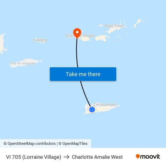VI 705 (Lorraine Village) to Charlotte Amalie West map