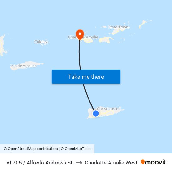 VI 705 / Alfredo Andrews St. to Charlotte Amalie West map