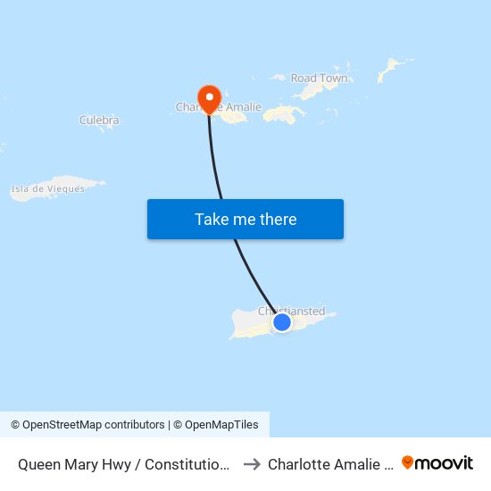 Queen Mary Hwy / Constitution Hill Rd. to Charlotte Amalie West map