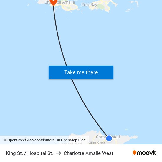 King St. / Hospital St. to Charlotte Amalie West map