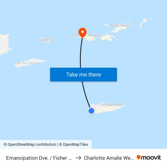 Emancipation Dve. / Fisher St. to Charlotte Amalie West map