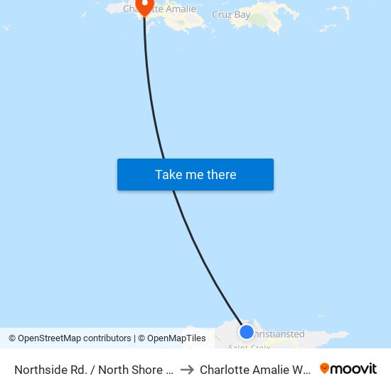 Northside Rd. / North Shore Rd. to Charlotte Amalie West map