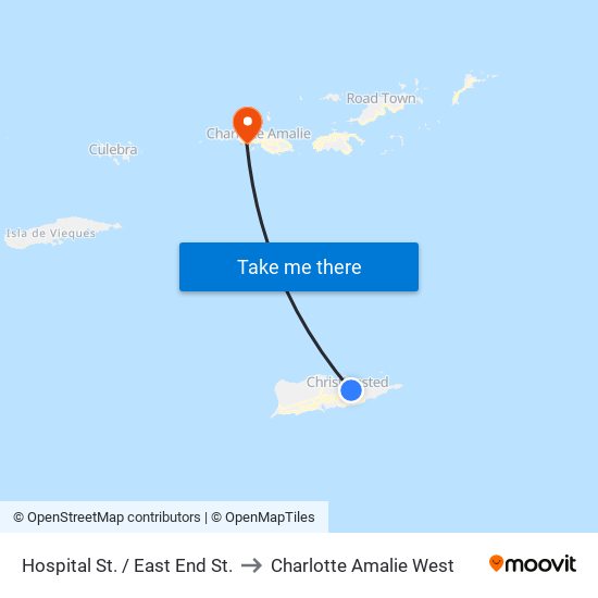 Hospital St. / East End St. to Charlotte Amalie West map