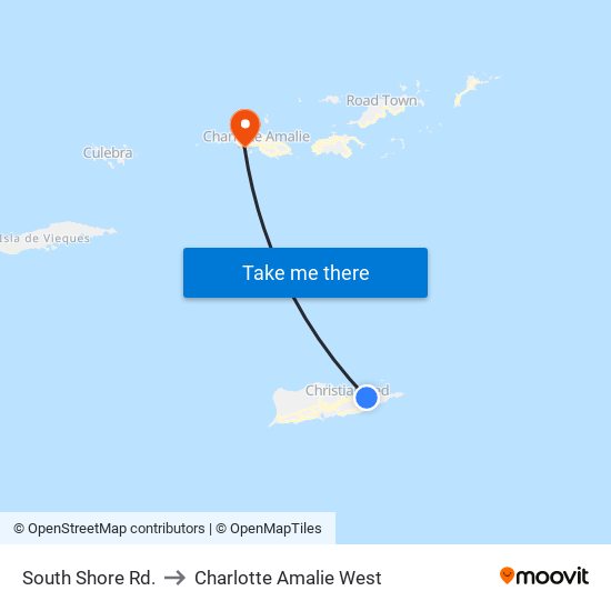 South Shore Rd. to Charlotte Amalie West map