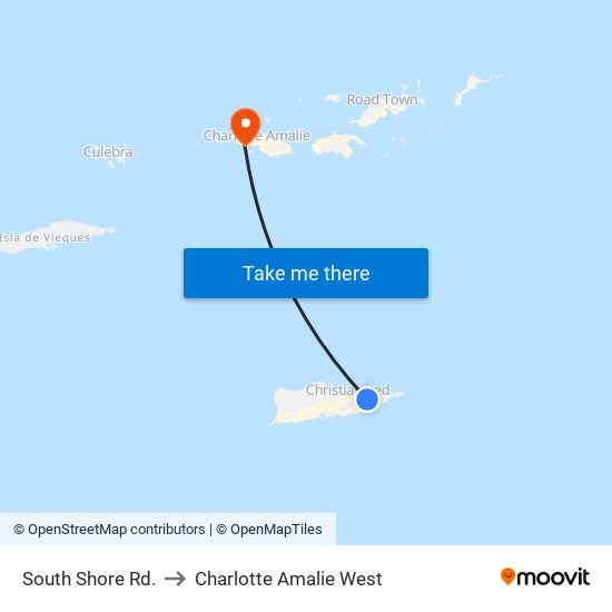 South Shore Rd. to Charlotte Amalie West map