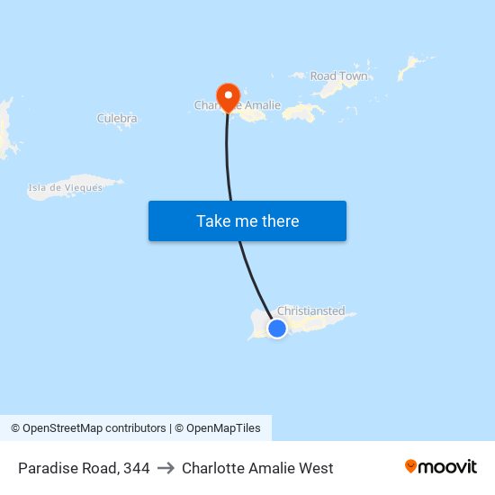 Paradise Road, 344 to Charlotte Amalie West map