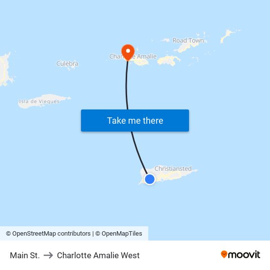 Main St. to Charlotte Amalie West map