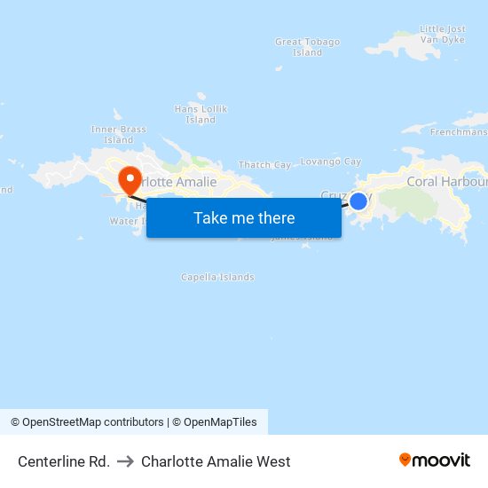 Centerline Rd. to Charlotte Amalie West map