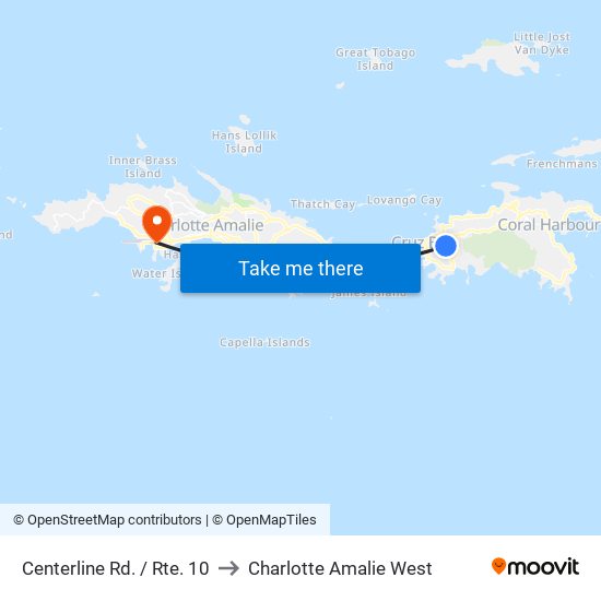 Centerline Rd. / Rte. 10 to Charlotte Amalie West map