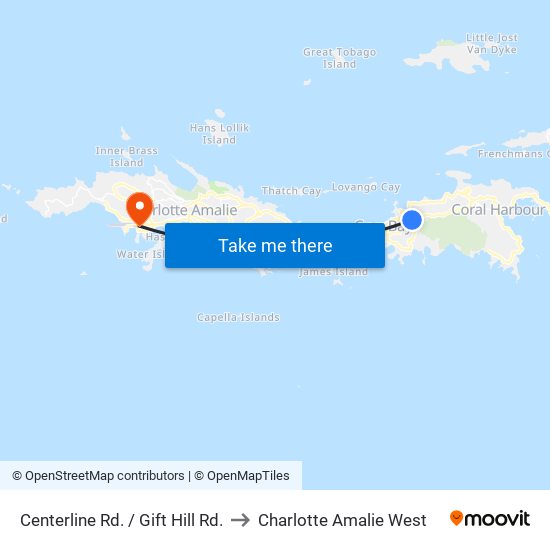 Centerline Rd. / Gift Hill Rd. to Charlotte Amalie West map