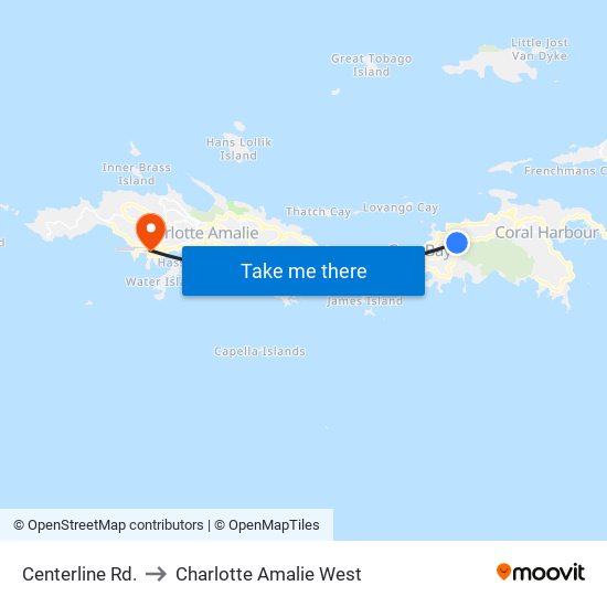 Centerline Rd. to Charlotte Amalie West map