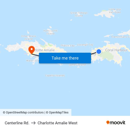 Centerline Rd. to Charlotte Amalie West map