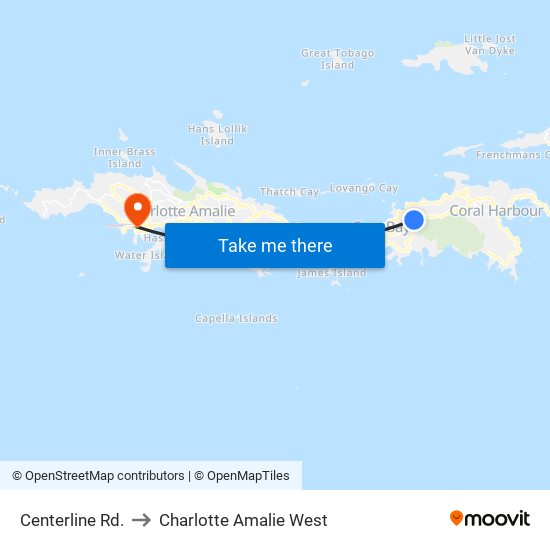 Centerline Rd. to Charlotte Amalie West map