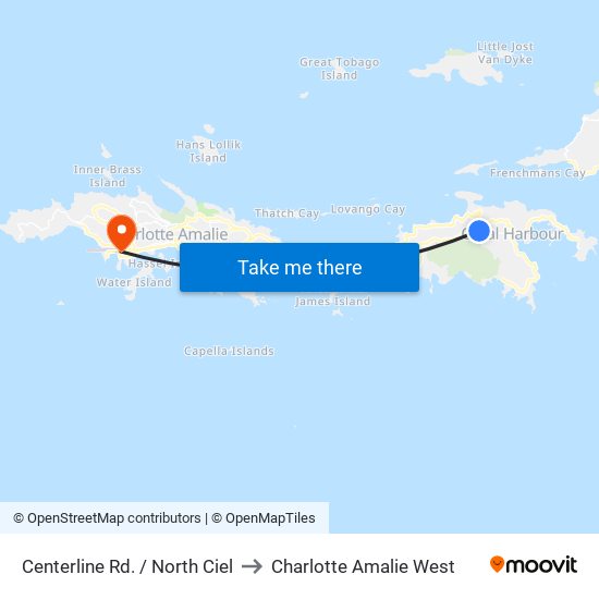 Centerline Rd. / North Ciel to Charlotte Amalie West map