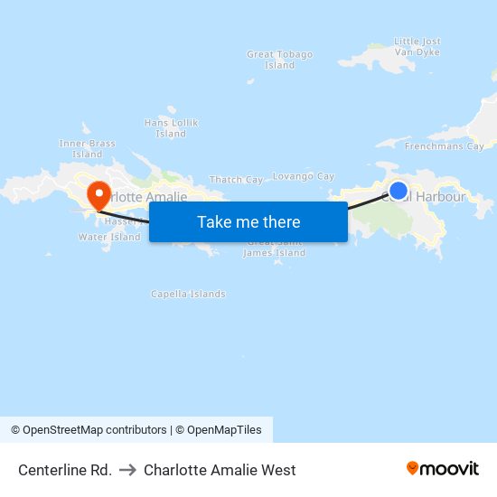Centerline Rd. to Charlotte Amalie West map