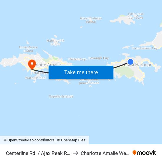 Centerline Rd. / Ajax Peak Rd. to Charlotte Amalie West map