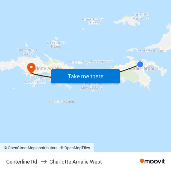 Centerline Rd. to Charlotte Amalie West map