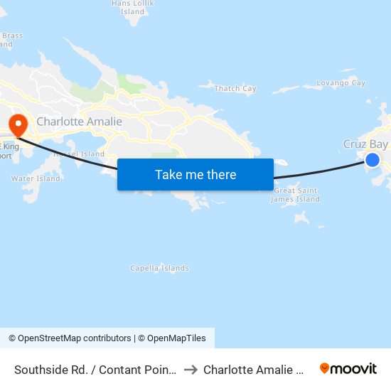 Southside Rd. / Contant Point Rd. to Charlotte Amalie West map