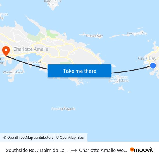 Southside Rd. / Dalmida Lane to Charlotte Amalie West map