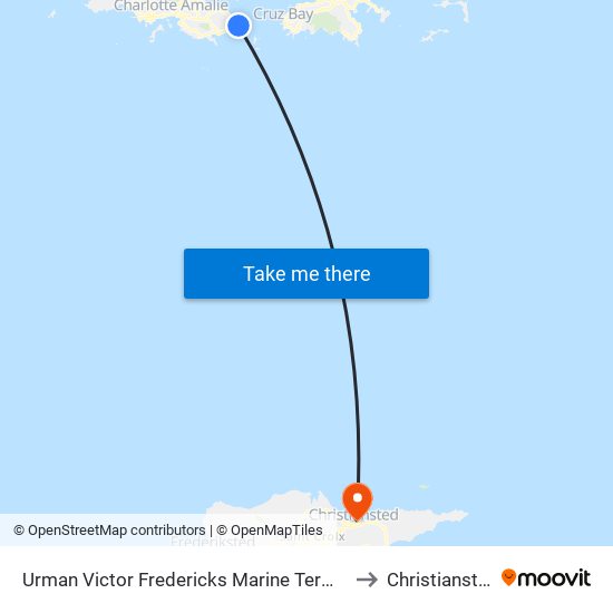 Urman Victor Fredericks Marine Terminal to Christiansted map
