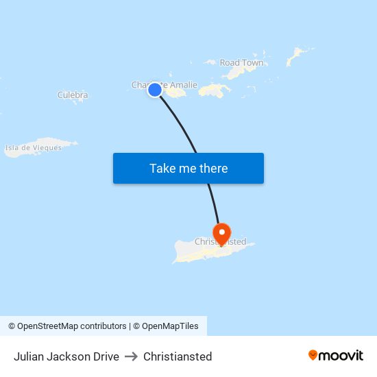 Julian Jackson Drive to Christiansted map