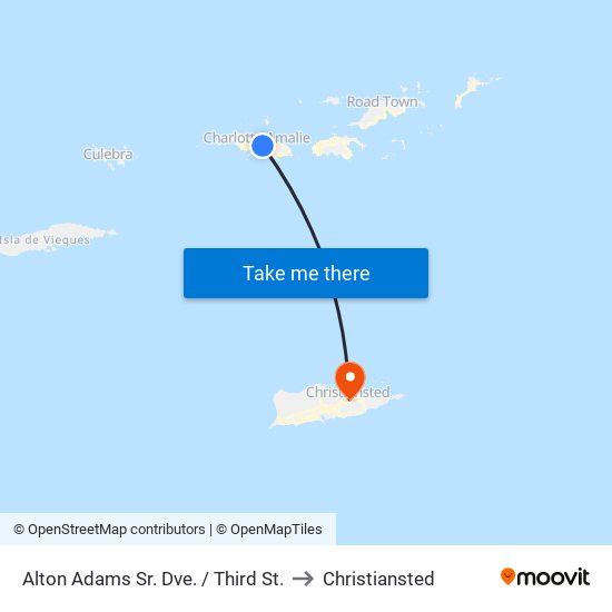Alton Adams Sr. Dve. / Third St. to Christiansted map