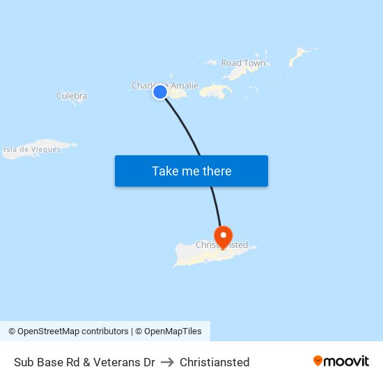 Sub Base Rd & Veterans Dr to Christiansted map