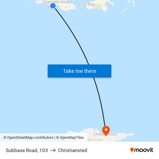 Subbase Road, 103 to Christiansted map