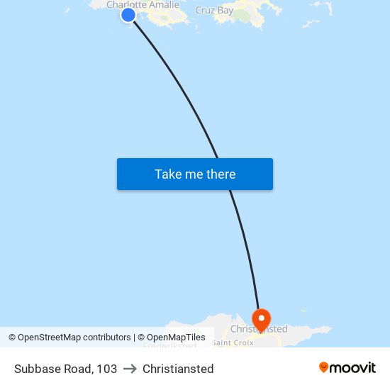 Subbase Road, 103 to Christiansted map