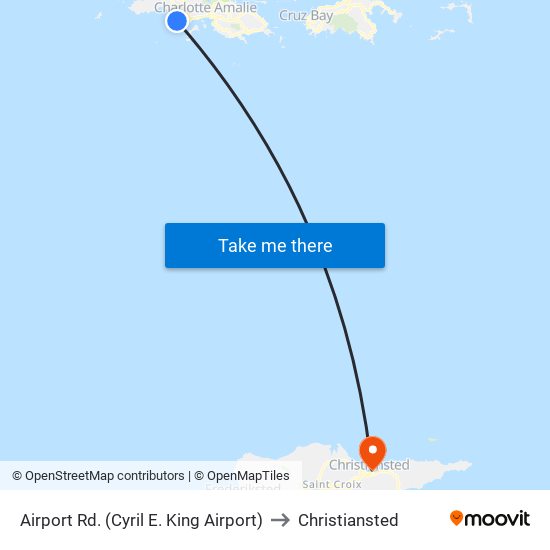 Airport Rd. (Cyril E. King Airport) to Christiansted map