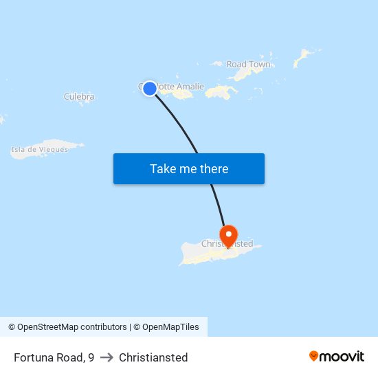 Fortuna Road, 9 to Christiansted map