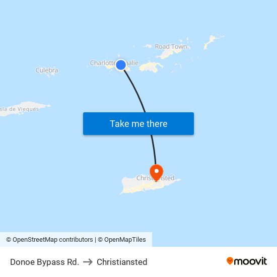 Donoe Bypass Rd. to Christiansted map