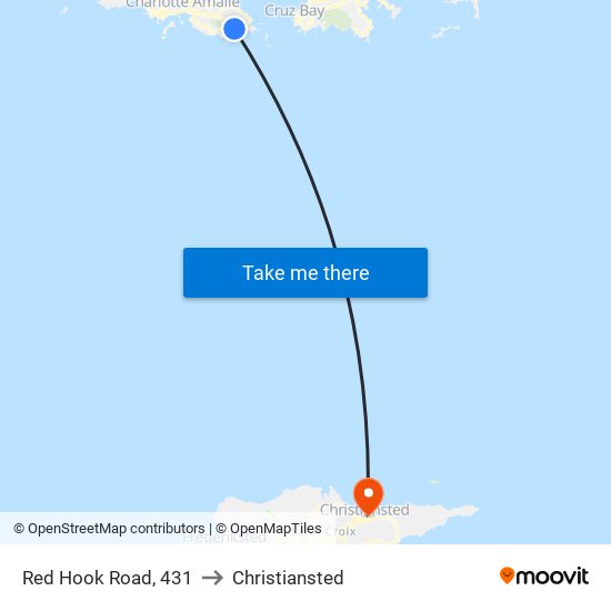 Red Hook Road, 431 to Christiansted map
