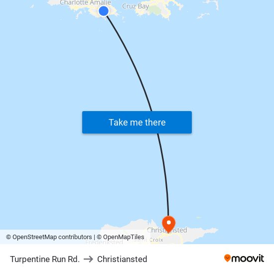 Turpentine Run Rd. to Christiansted map