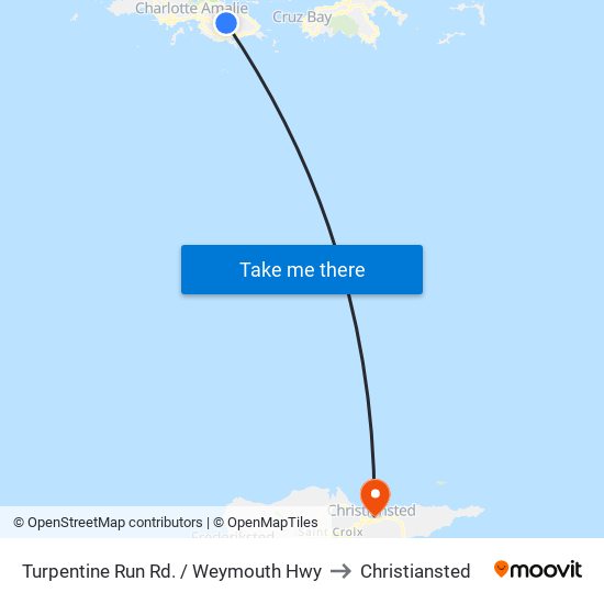 Turpentine Run Rd. / Weymouth Hwy to Christiansted map